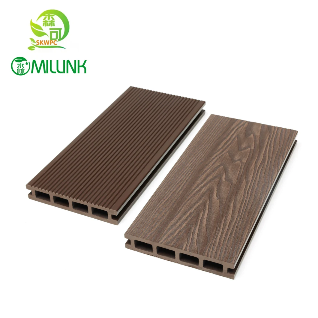 PE WPC Decking WPC Outdoor Flooring with SGS CE Composite Wood Decking Flooring 3D Embossed Wood Plastic Composite Viyl Decking