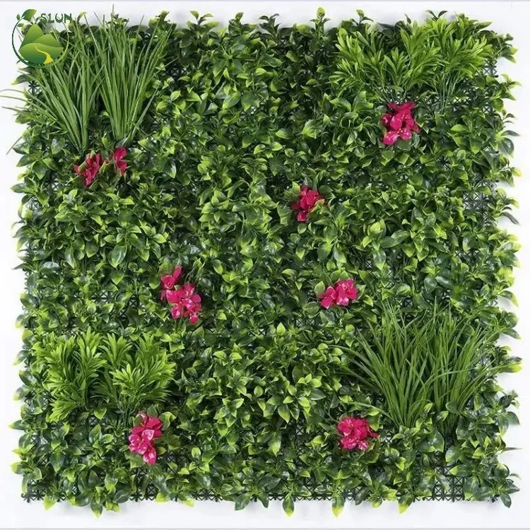 Wall Artificial Grass UV Protected Outdoor Garden Green Plants Panels Vertical Garden Planter