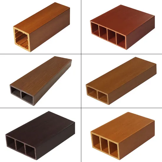 Tube de bois carré de décoration en plastique composite bois PVC WPC