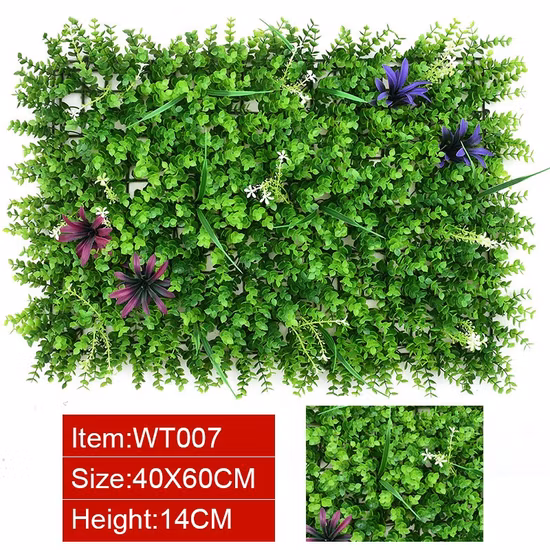 Panneau de verdure de haie de buis artificiel de mur de faux gazon de protection UV de fournisseur de la Chine